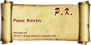 Pess Kevin névjegykártya